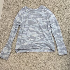 Athleta Kids Gray blue soft Camo Sweatshirt